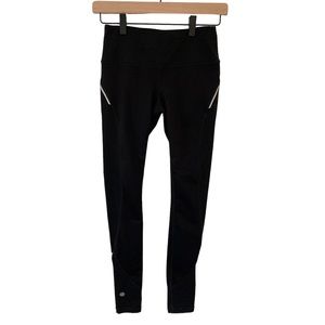 Like New! Athleta Black, Tight, Running Leggings W/ Reflective Strips Size XXS